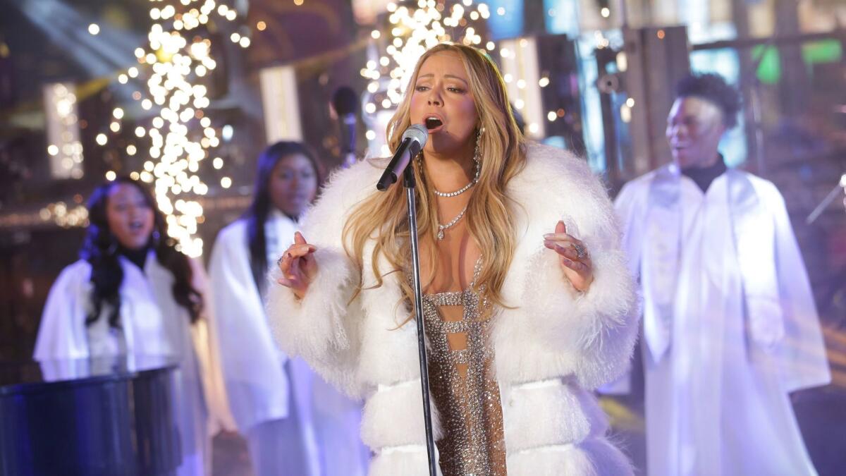 Mariah Carey during her New Year's Eve performance in New York's Times Square.