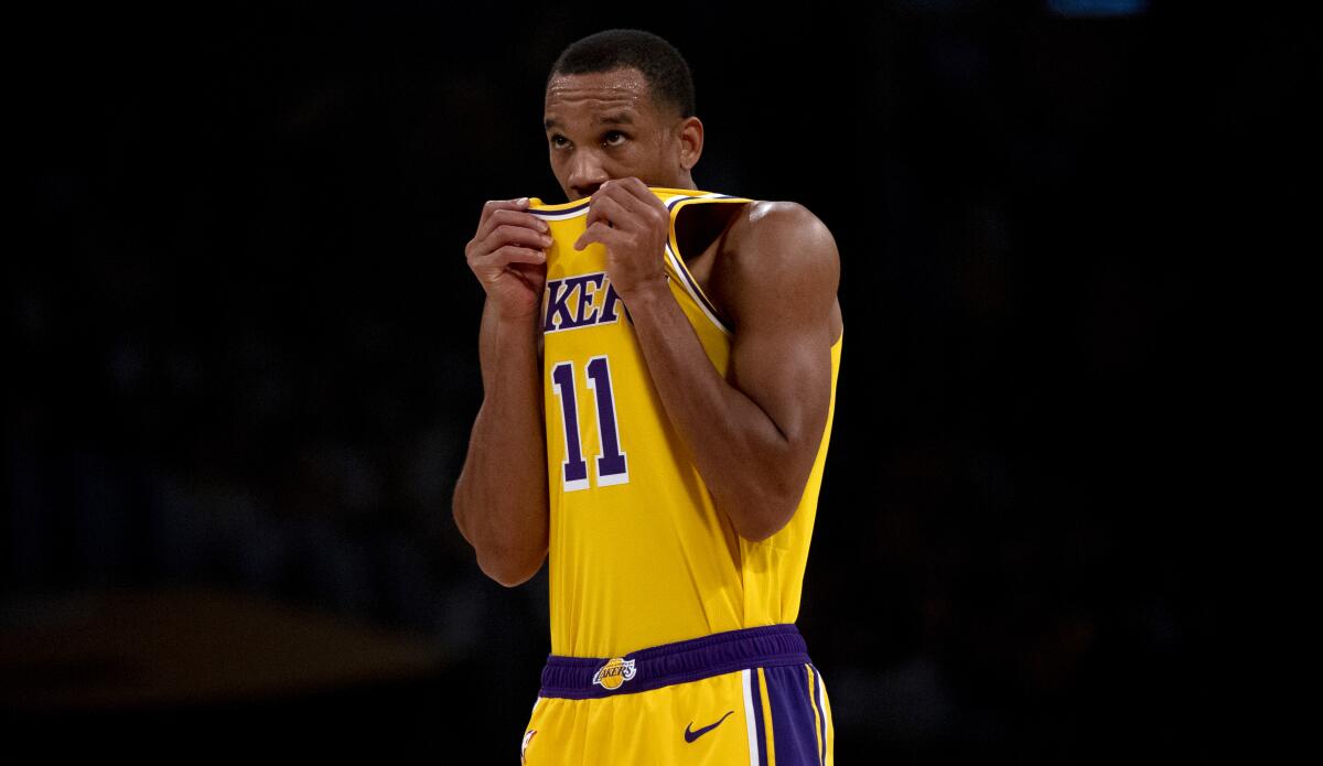 Lakers guard Avery Bradley, shown last week against Memphis, made seven of nine shots Sunday against the Spurs.