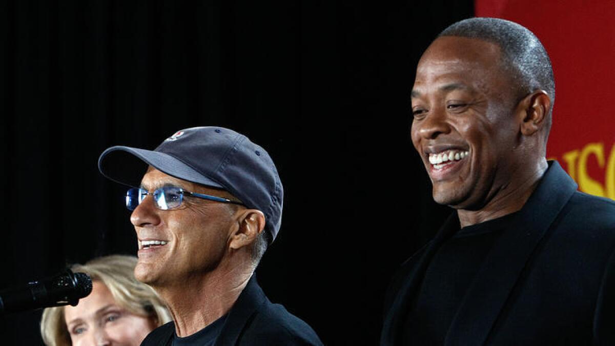 Music mogul Jimmy Iovine, left, and Dr. Dre co-founded Beats.