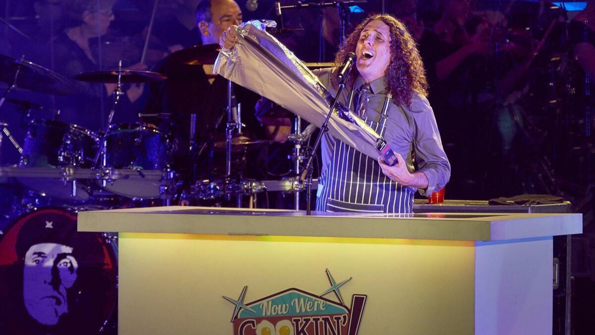 "Weird Al" Yankovic appears at the Hollywood Bowl in 2016.