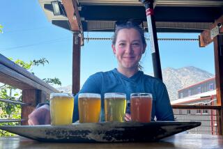 Travel writer Johanna Flashman sampling some regional beers.