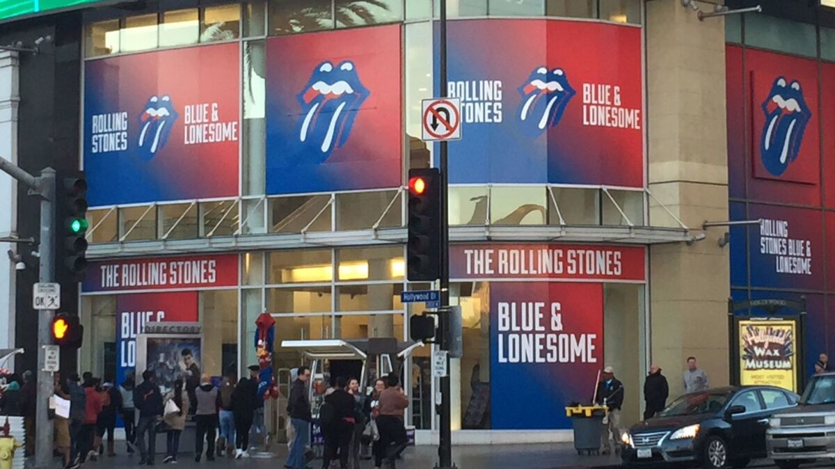 The monthlong pop-up at the Hollywood & Highland shopping center opened Friday — the same day the Rolling Stones' album "Blue & Lonesome" was released. It will slowly add music and merchandise from other artists on the Interscope Records roster.