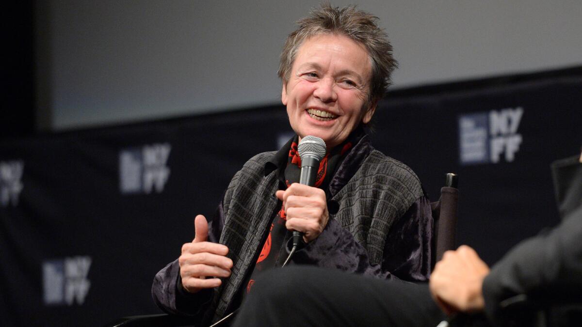 Filmmaker Laurie Anderson speaks onstage at the "Heart of a Dog" Q&A during the 53rd New York Film Festival on Oct. 8, 2015.