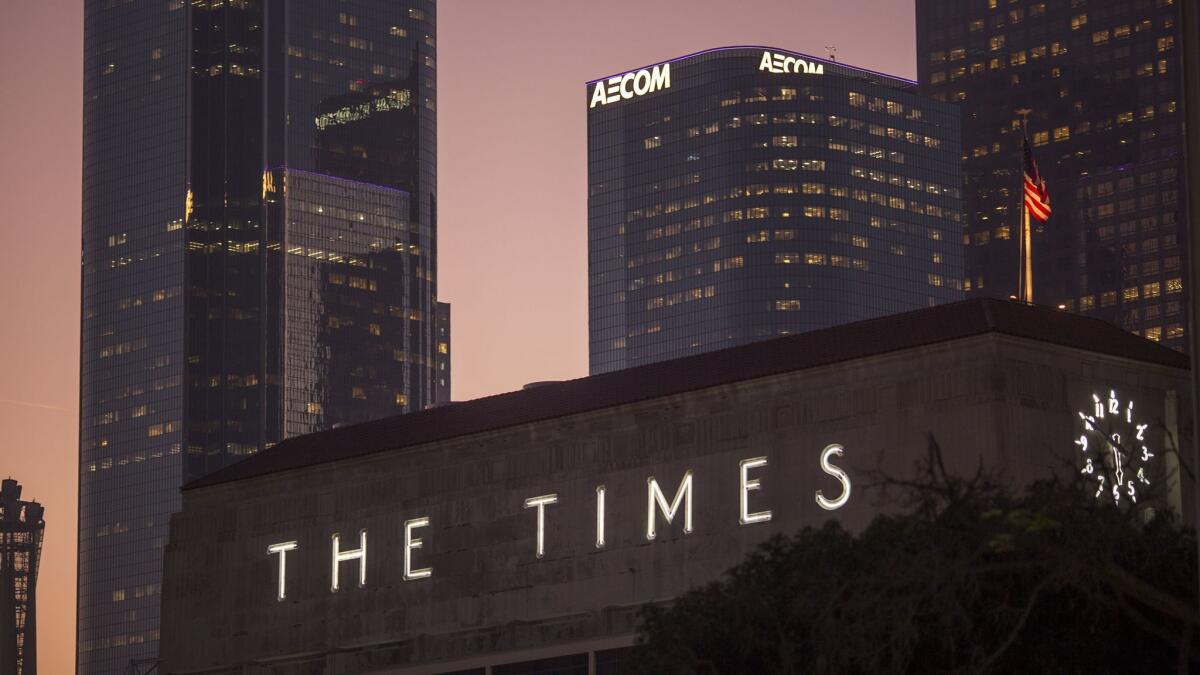 The Los Angeles Times building in downtown L.A.