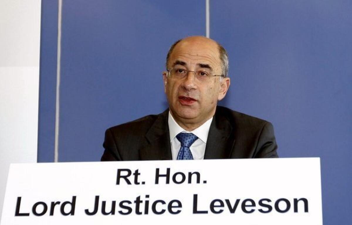 Judge Brian Leveson in July 2011, at the launch of his inquiry into media ethics in Britain.