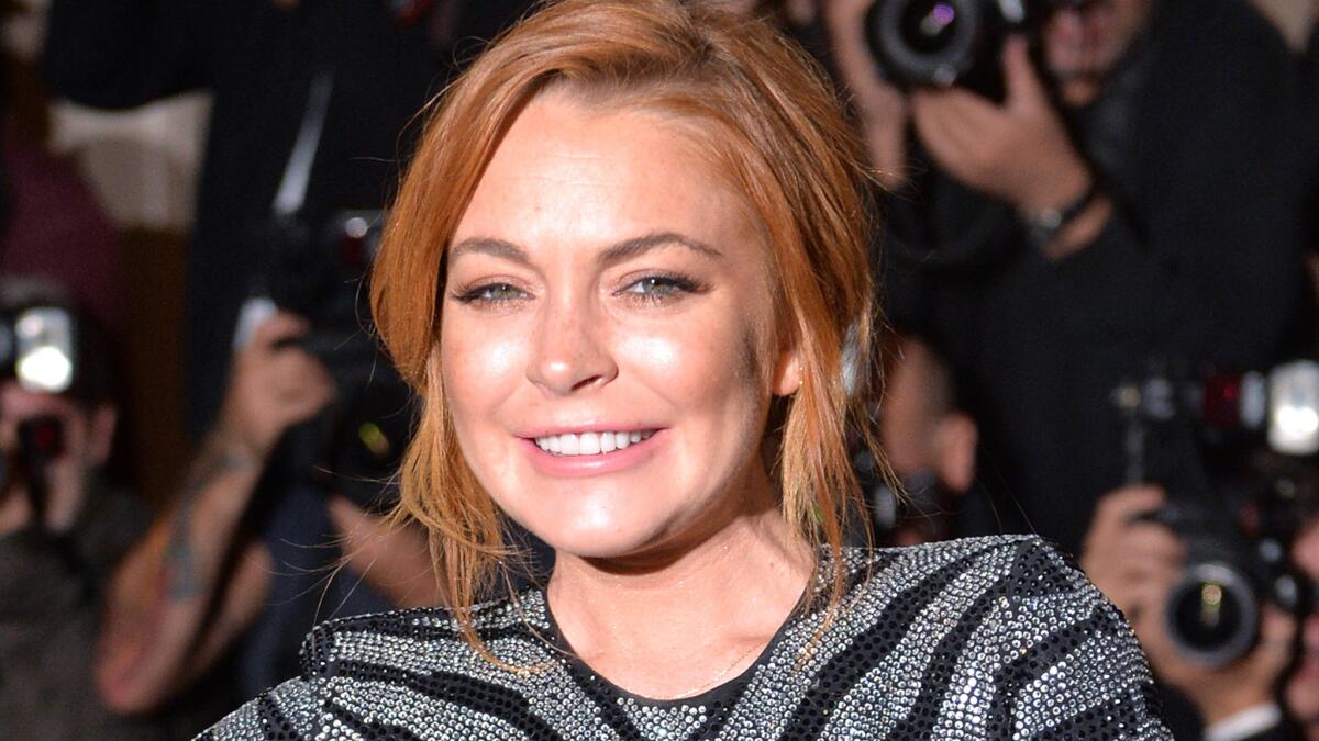 Lindsay Lohan at British GQ's Men of the Year awards in London, where she's in rehearsals for her upcoming stage debut in David Mamet's "Speed-the-Plow."