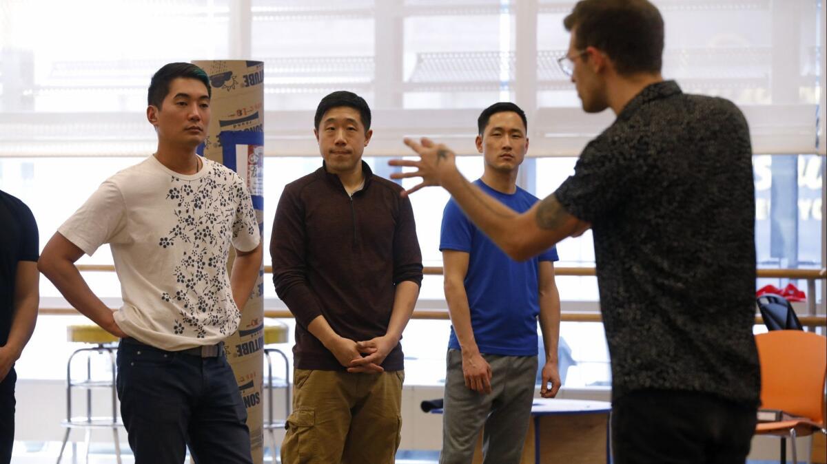 Choreographer Sam Pinkleton during rehearsals for the production, which officially opens May 16 in Los Angeles.