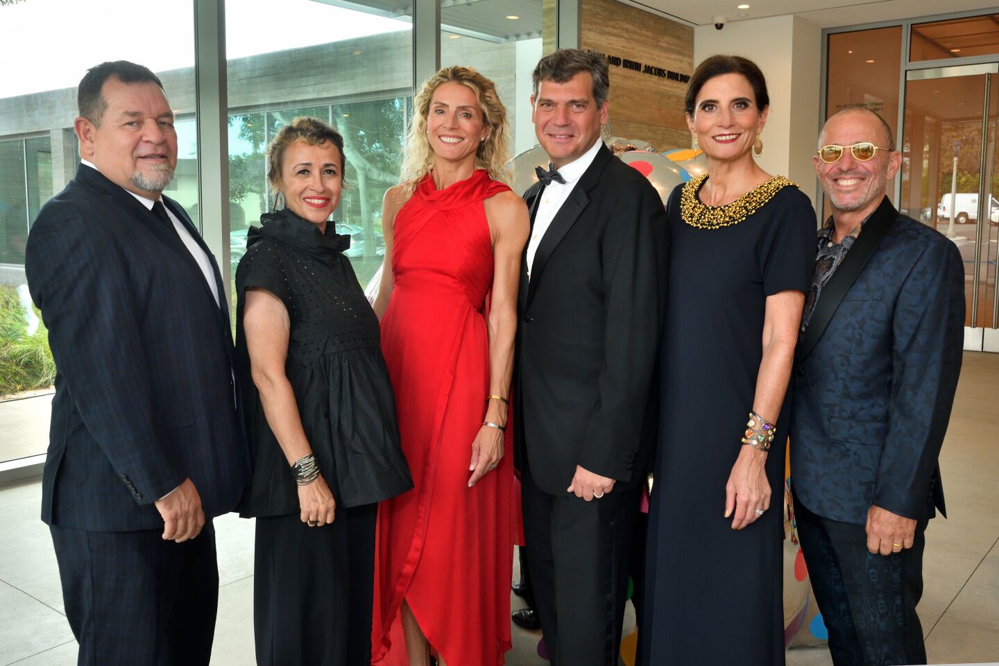 Gala co-chair Marcos Ramirez ERRE, Coco Gonzalez, co-chair Dagmar Smek, Arman Oruc, museum Director and Chief Executive Kathryn Kanjo and David Jurist attend the Museum of Contemporary Art San Diego's "The Gala @MCASD" on Sept. 10 in La Jolla.