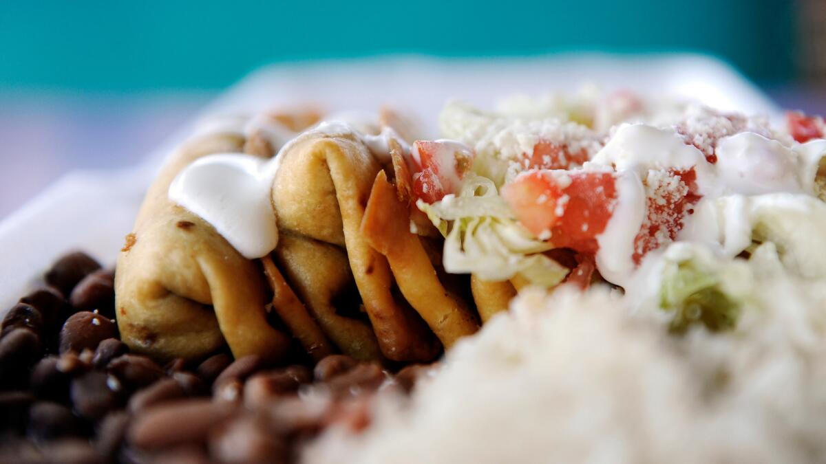 At El Gran Burrito, chimichangas come three to an order.