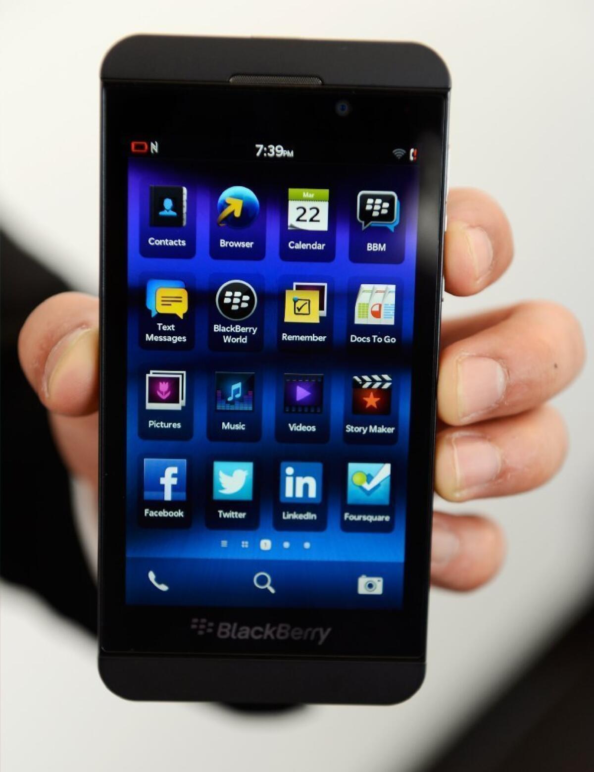 BlackBerry shares tumbled after a downgrade by Goldman Sachs.