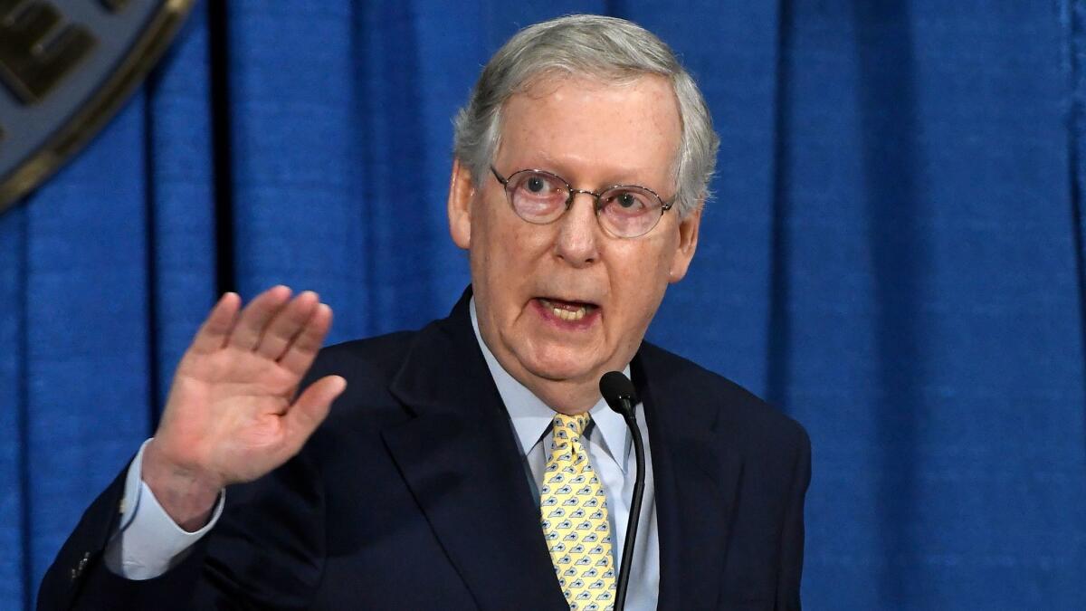 Senate Majority Leader Mitch McConnell of Kentucky says the legislative process in a democracy is, by its nature, "messy."