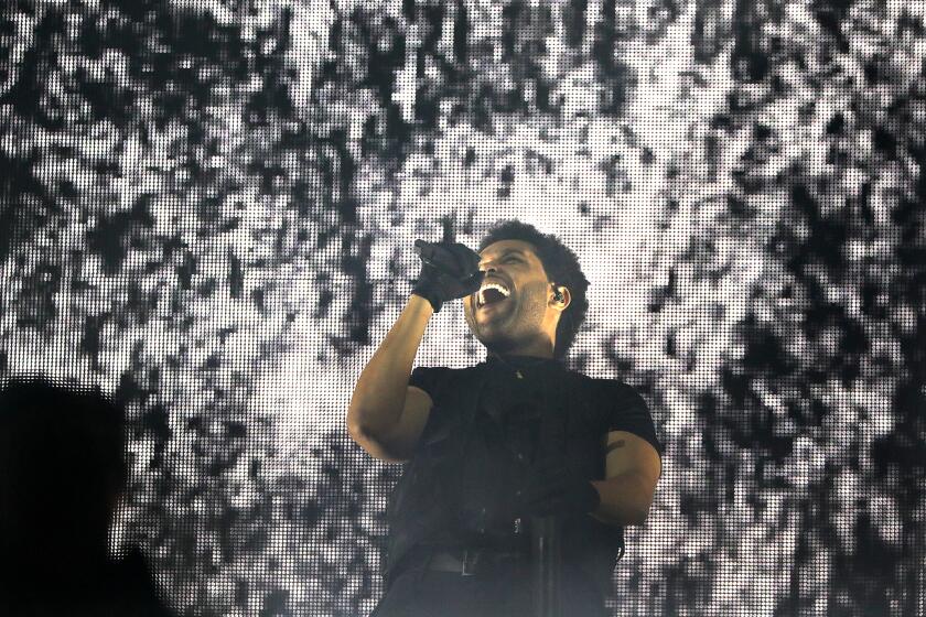 INDIO-CA-APRIL 17, 2022: Swedish House Mafia x The Weeknd perform at Coachella 2022 Weekend 1 on Sunday, April 17, 2022. (Christina House / Los Angeles Times)