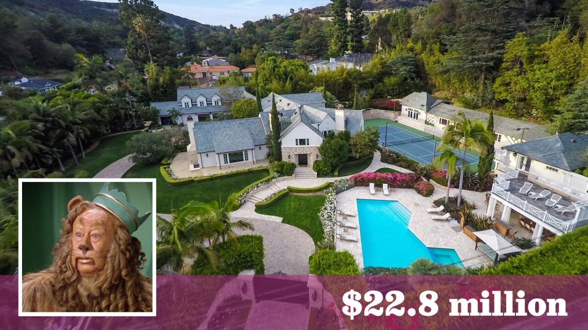 The Beverly Crest estate, designed by Paul R. Williams, has a chain of ownership that includes Bert Lahr, who played the Cowardly Lion in 1939’s “The Wizard of Oz,” Betty Grable and Don Johnson.