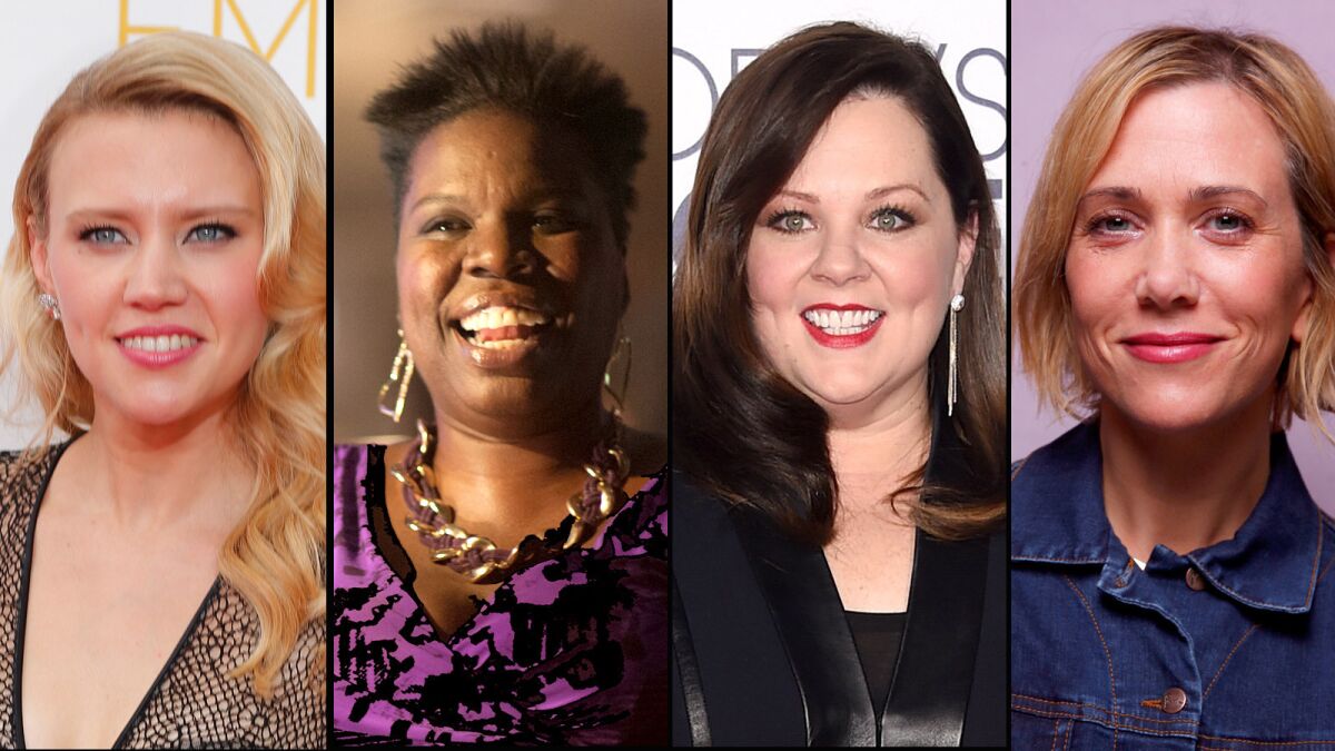 Kate McKinnon, Leslie Jones, Melissa McCarthy and Kristen Wiig are in talks to be the new Ghostbusters.