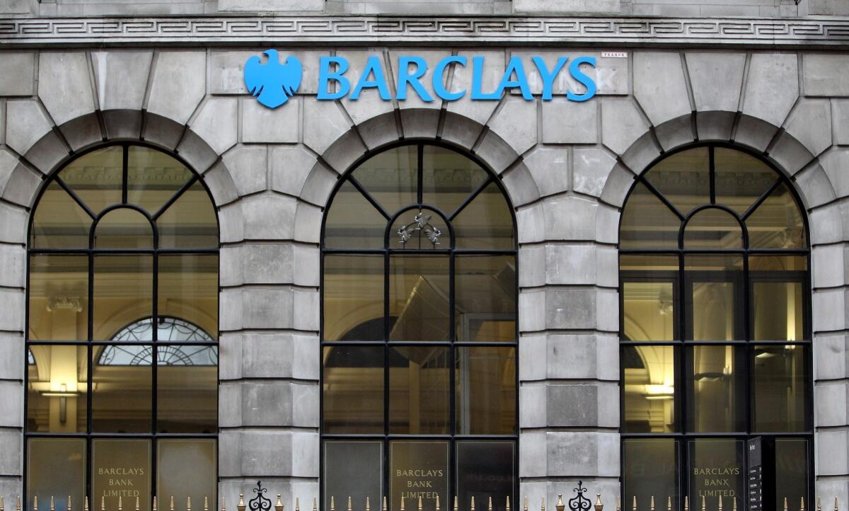 A view of the Barclays Bank Fleet Street branch in London.