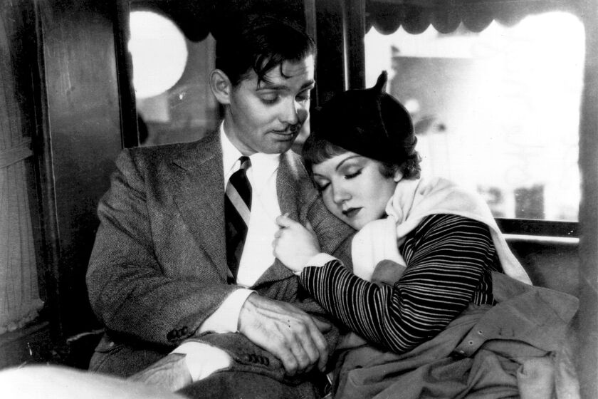 Clark Gable and Claudette Colbert in "It Happened One Night."