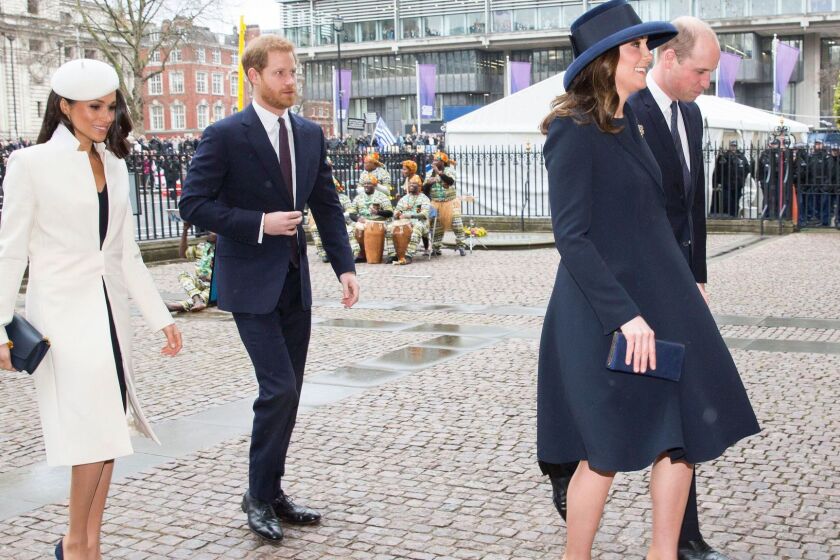 Mandatory Credit: Photo by REX/Shutterstock (9456973f) Meghan Markle, Prince Harry, Catherine Duchess of Cambridge and Prince William Commonwealth Day observance service, Westminster Abbey, London, UK - 12 Mar 2018