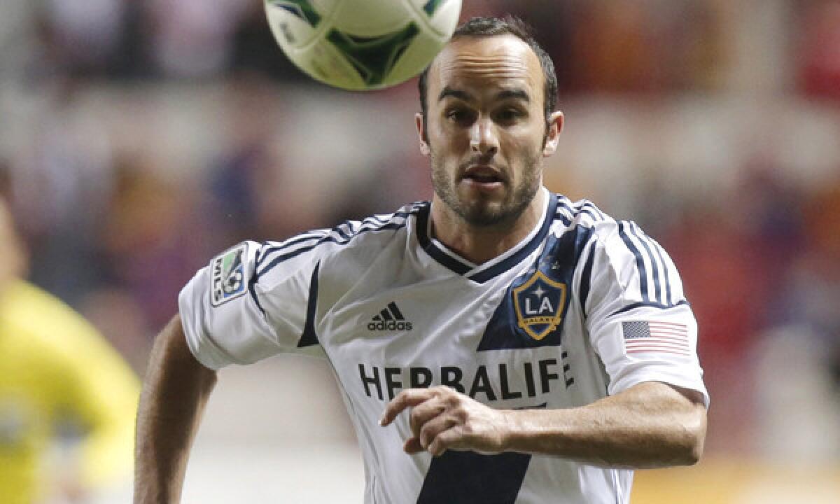 Galaxy forward Landon Donovan chases after a ball during an MLS playoff game against Real Salt Lake in November. Donovan and the Galaxy will play host to Club Tijuana on March 12.