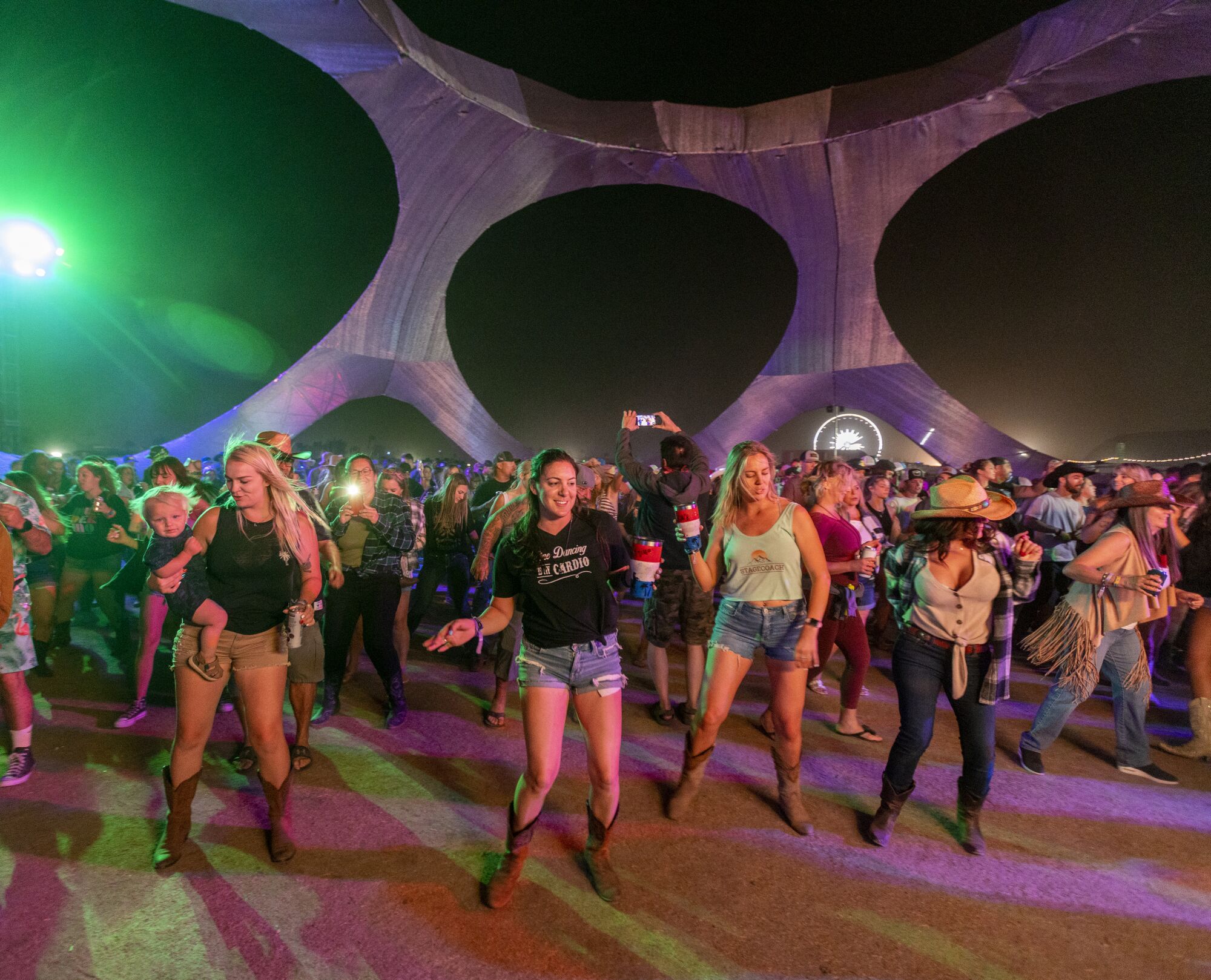 A group of people dancing