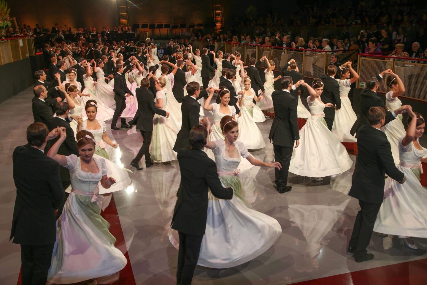Young couples dance at the Salzburg Festival Ball held at the end of the 2014 Salzburg Festival.