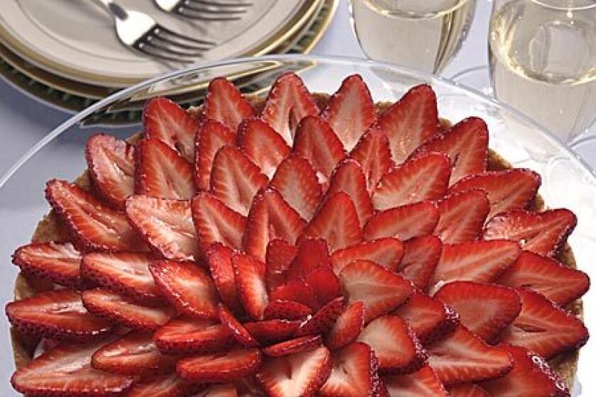Save room for dessert: Strawberry crostata rests atop a layer of mascarpone.