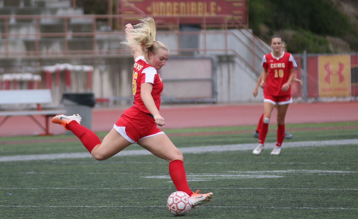 Senior Megan Janikowski was part of a huge defensive performance by Cathedral Catholic.