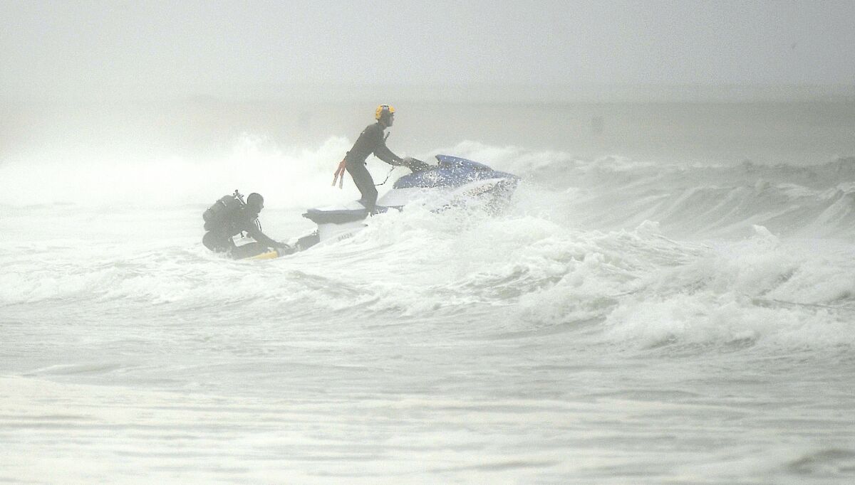 The search continues off Venice Beach on Monday for a swimmer missing in the water since Sunday.