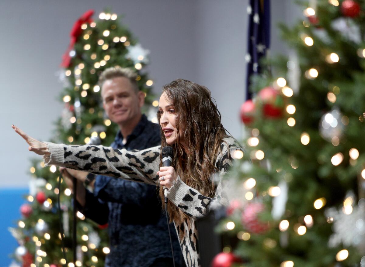 Husband-and-wife team Christopher Titus and Rachel Bradley were special guests at the Salvation Army's annual Kettle Kickoff Breakfast held this week in Glendale. About $35,000 was raised at the event, which serves as a precursor to the organization's major holiday fundraising push.