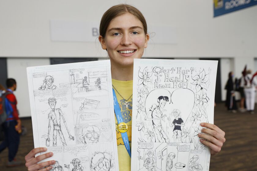 Chloe Strahm, 18, of Holtville was among the students from the weeklong camp at Little Fish Comic Book studio