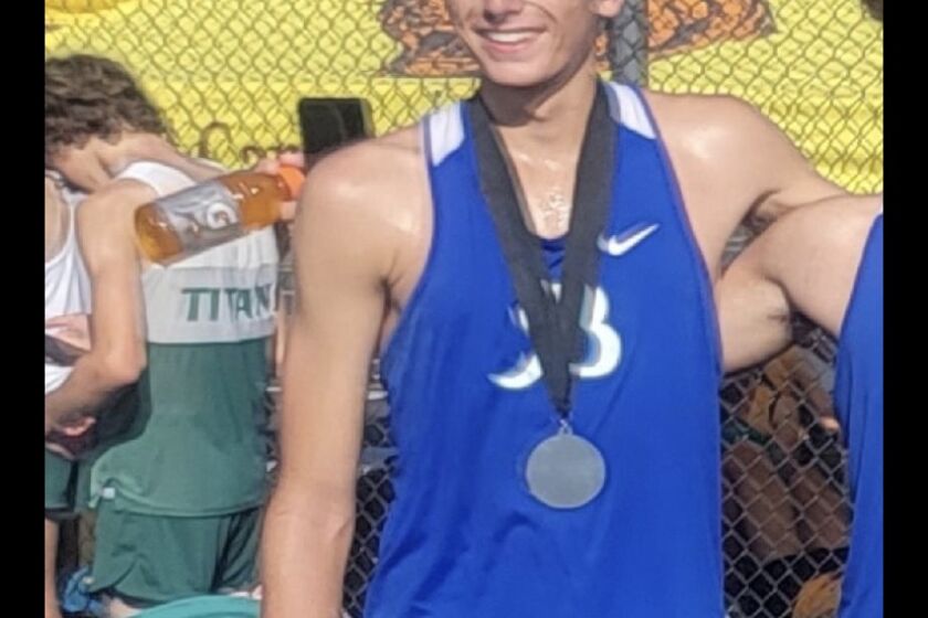 Brandon Day, a senior at Rancho Bernardo High, finished 13th in the Bronco Invite in a time of 10-minutes, 21-seconds.