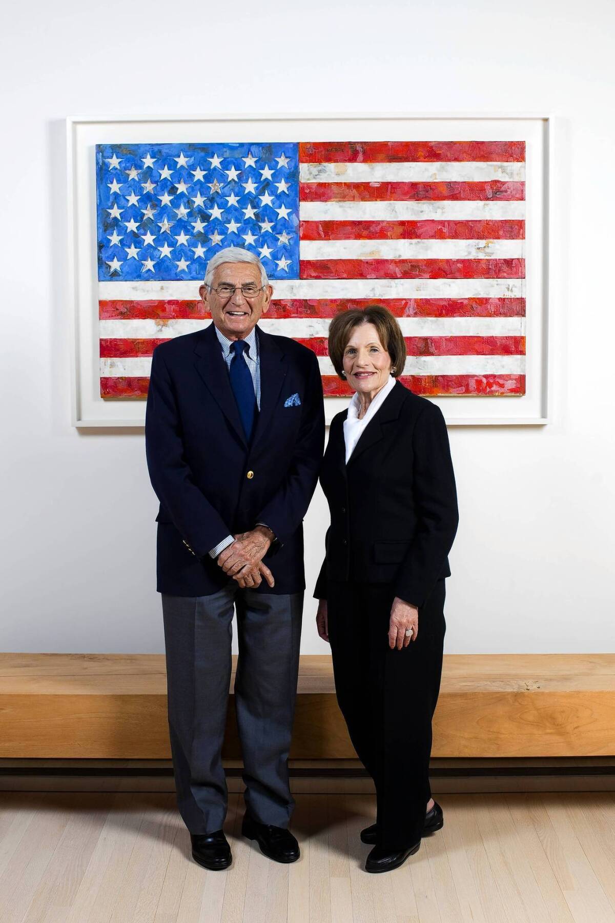 Eli and Edythe Broad are shown in their Los Angeles home. The Broad Foundation named a high-ranking White House official as its first president this week. In addition, the Broads announced a $100-million gift to their institute focused on biomedical research in Cambridge.