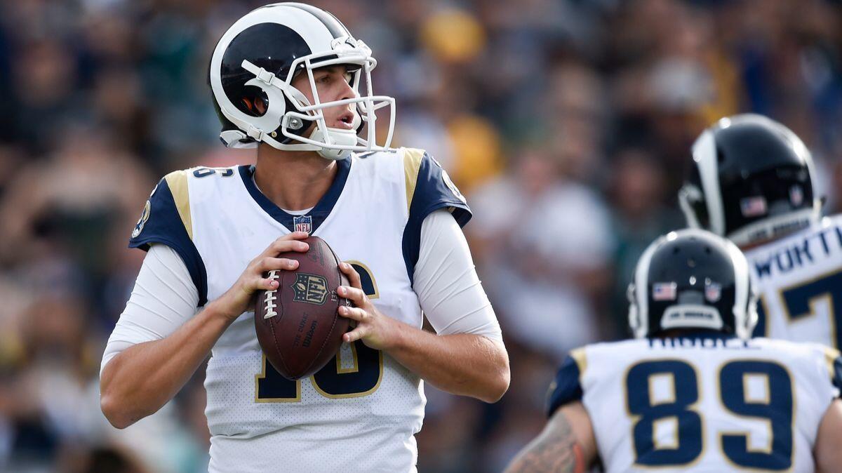 Rams quarterback Jared Goff in action during the first half against the Philadelphia Eagles on Sunday.