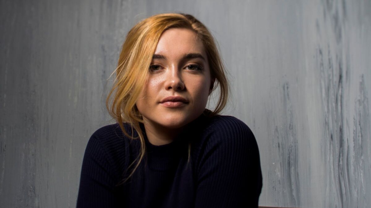 Florence Pugh, who stars in the film "Lady MacBeth," is shown in the L.A. Times photo studio during the Sundance Film Festival.