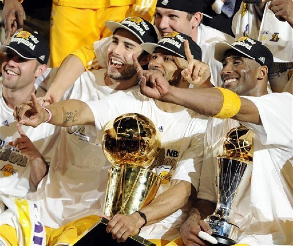 Los Angeles Lakers receive Larry O'Brien Championship Trophy