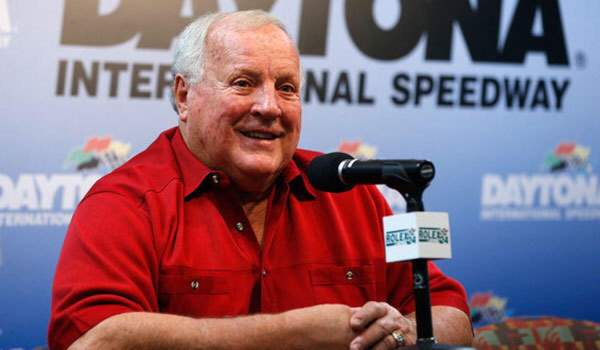 IndyCar legend and team owner A.J. Foyt, shown at Daytona International Speedway in January, appeared Tuesday in Fontana before next month's IndyCar race there.
