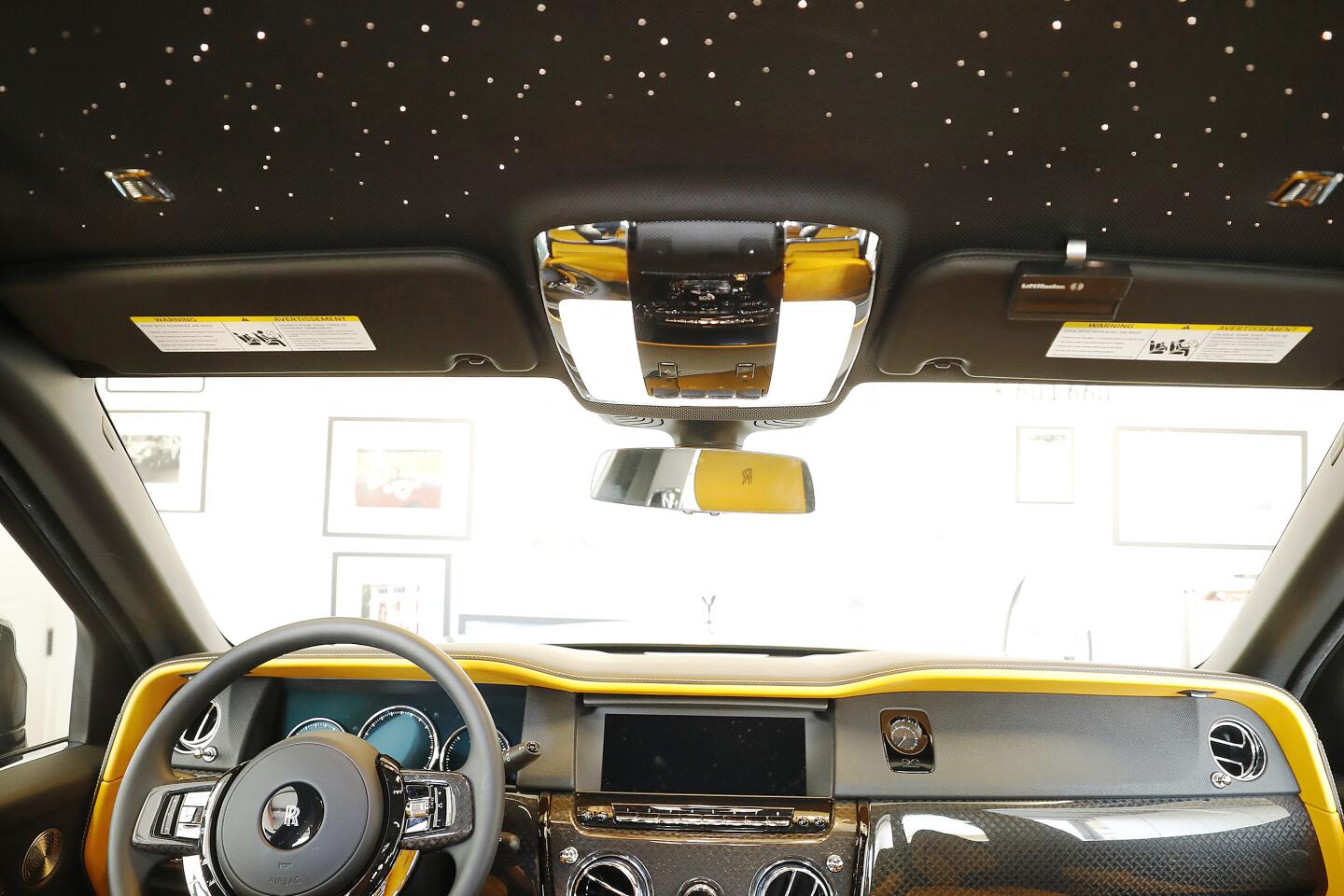 The ceiling of the Rolls-Royce Cullinan Black Badge is made to look like a starry night sky.