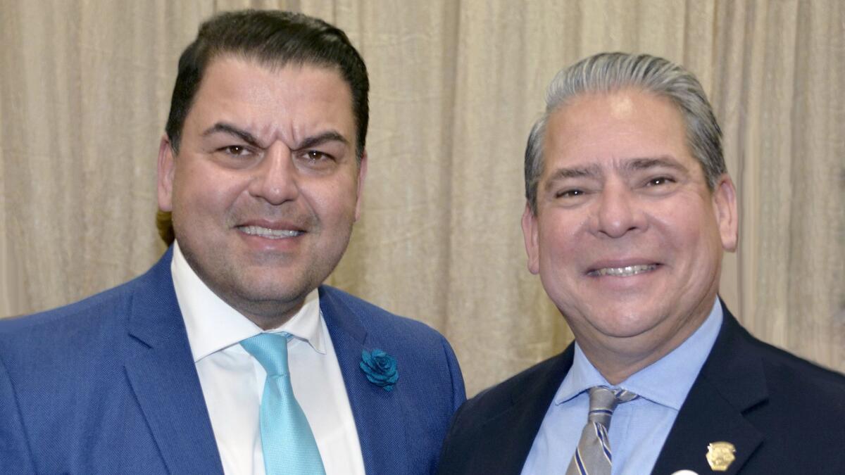 Among those out in support of the work of the local chapter of the ANCA were Burbank Unified School District board member Armond Aghakhanian, left, and Councilman Bob Frutos.