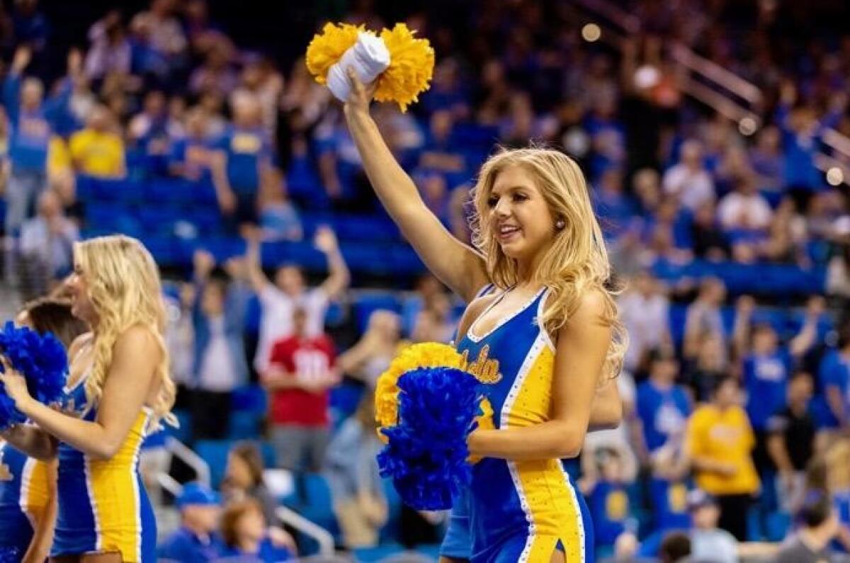 UCLA dance team member Alicia Beebe performs during the 2019-20 season.