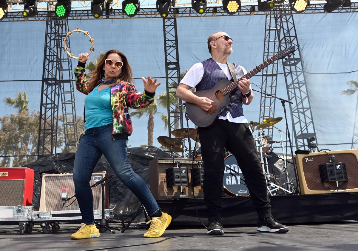 Singers Cecilia Noel and Colin Hay at the BeachLife Festival in 2019.