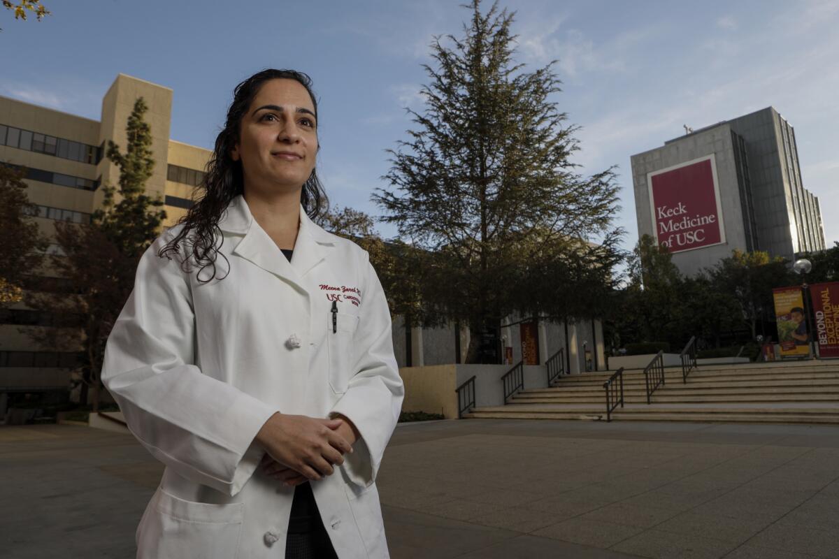 Dr. Meena Zareh, a former cardiology fellow at L.A. County-USC Medical Center, alleged in a lawsuit that she was sexually assaulted by another physician at the hospital in 2015.