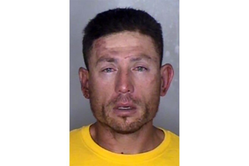 This undated photo provided by the Butte County District Attorney shows Ryan Scott Blinston, of Oroville, Calif. Blinston, a tree trimmer in rural Northern California, has been charged with a series of throat-slashing serial killings that left three people dead. Prosecutors filed the charges on Wednesday, May 12, 2021, against Blinston. (Butte County District Attorney via AP)