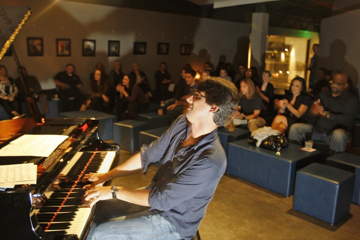  John Nelson on piano as the Lorca Hart Trio performs at the Blue Whale