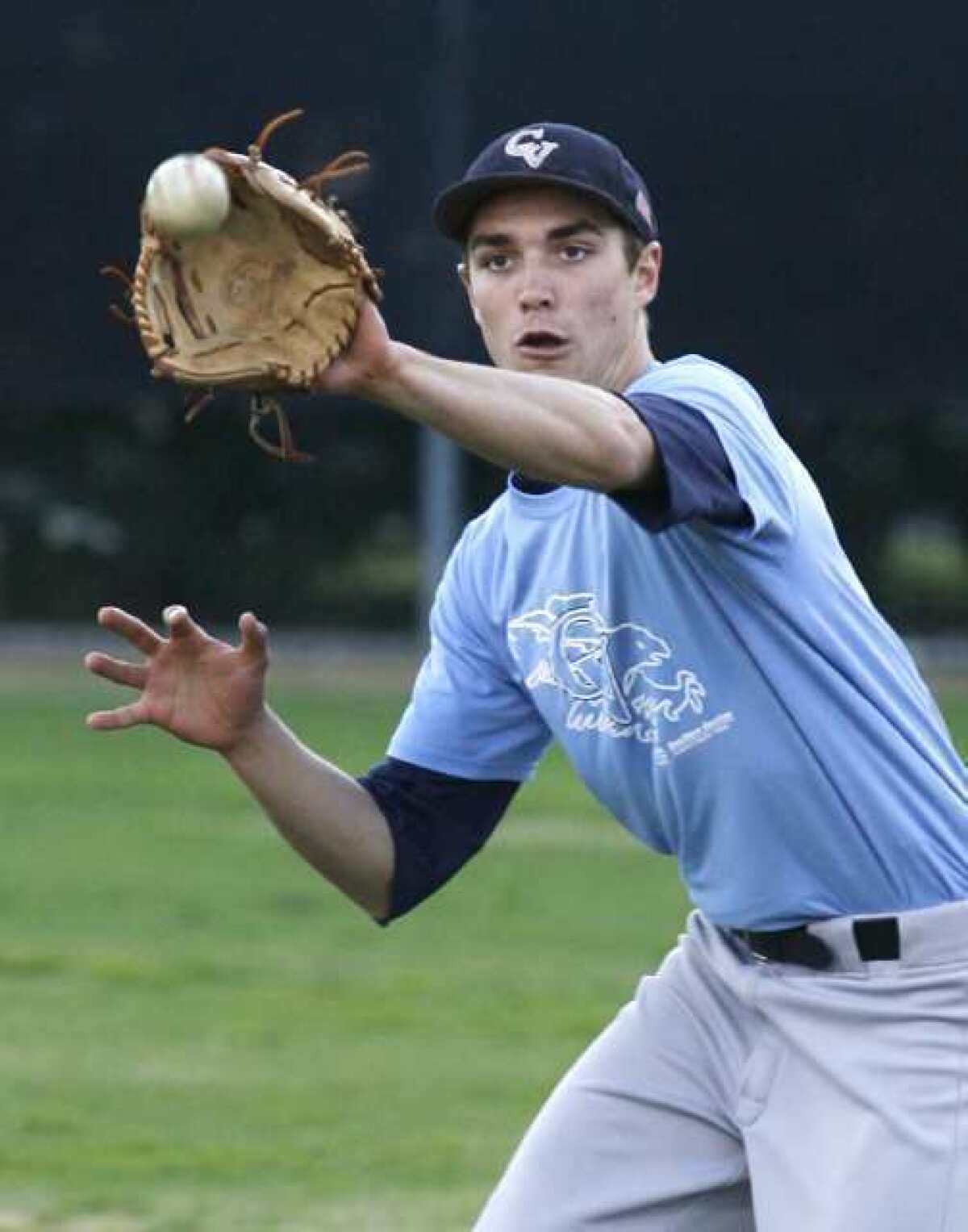 Crescenta Valley's Ted Boeke practices at Stengel Field in Glendale on Wednesday, February 20, 2013. Boeke's team and Glendale High School will compete Saturday through Wednesday at fields throughout Southern California during the Babe Herman Tournament.