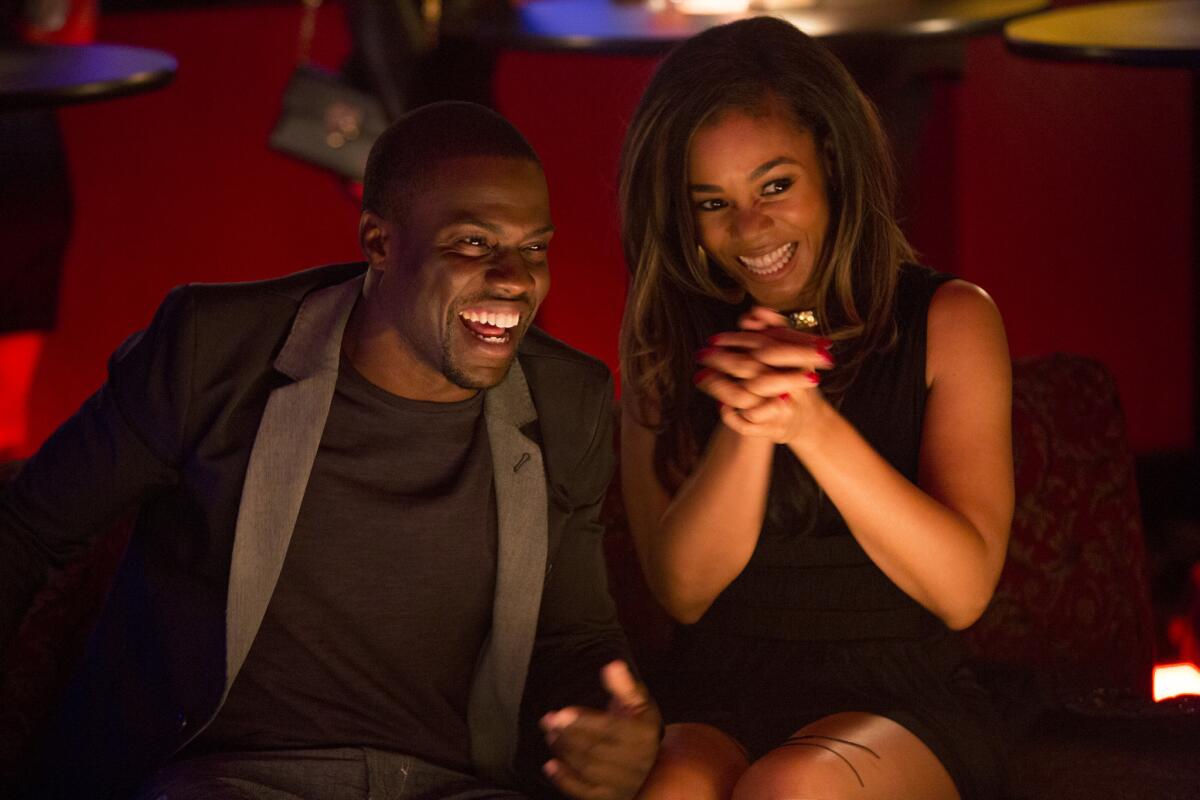 Kevin Hart, left, and Regina Hall in a scene from "About Last Night."