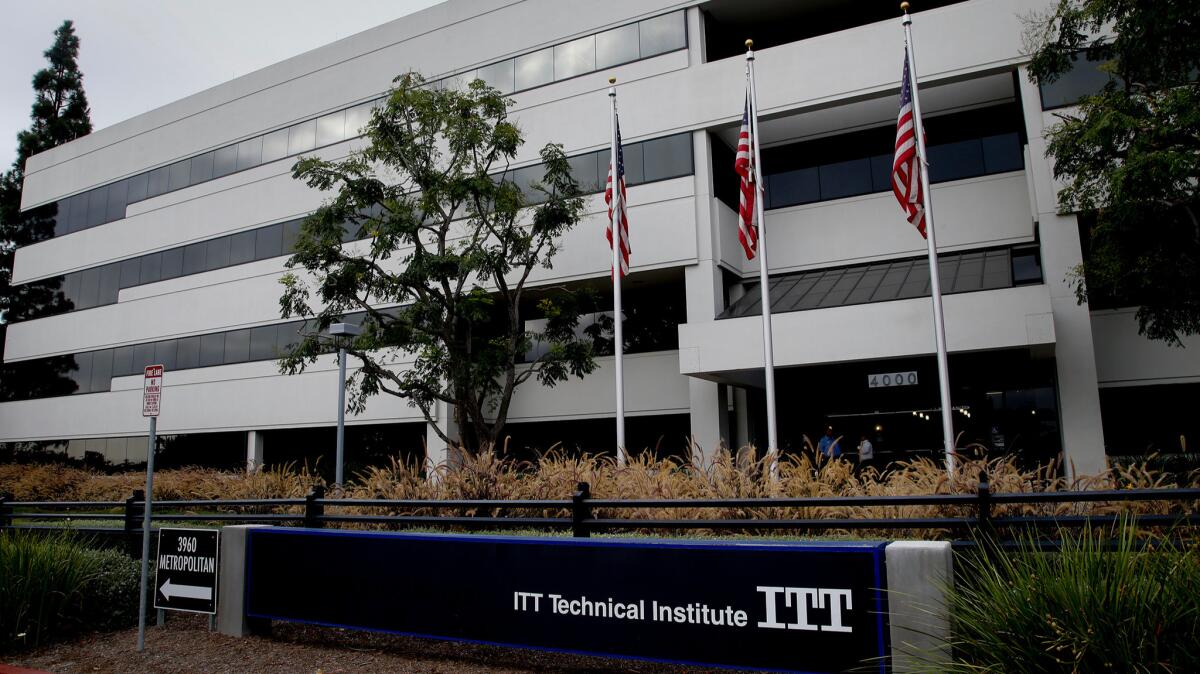 The ITT Technical Institute campus in Orange is one of several in Southern California that have closed their doors.