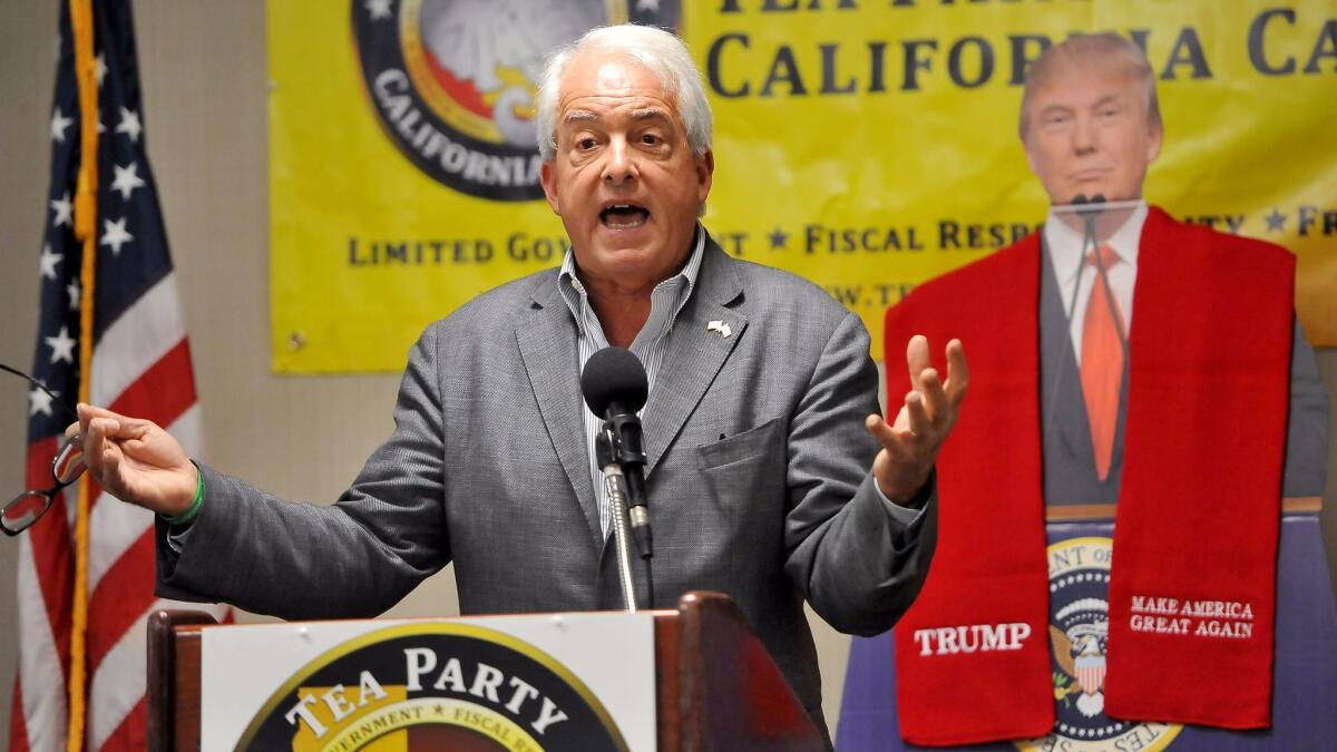 Republican gubernatorial candidate John Cox speaks at the Tea Party California Caucus in Fresno on Saturday.