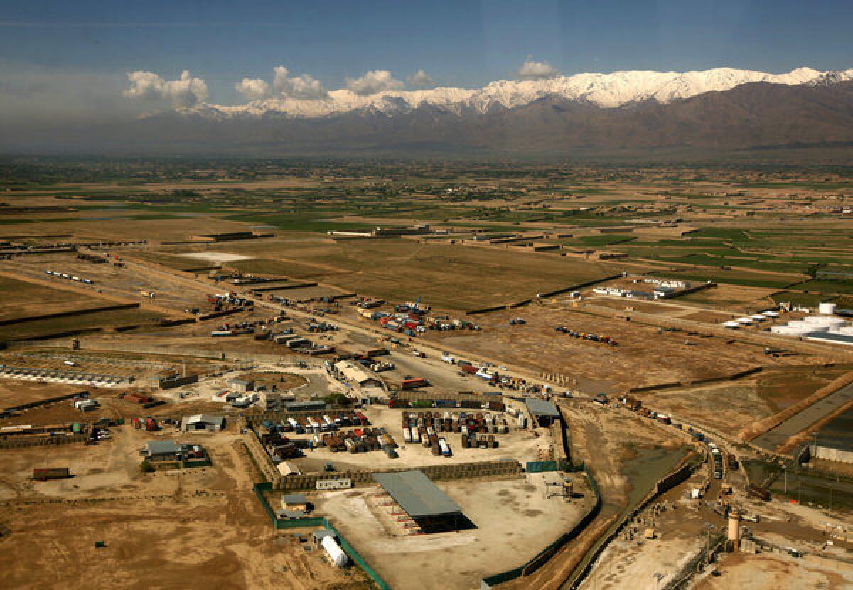 A blacklisted Afghan contractor allegedly was allowed access to the American-run prison next to Bagram Air Field, above, for two days in November 2012.