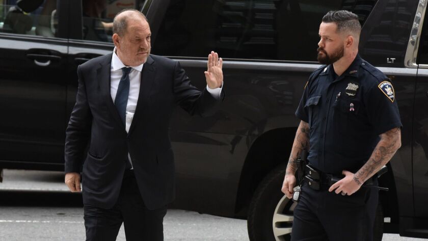 Harvey Weinstein arrives at New York City Criminal Court on Thursday.