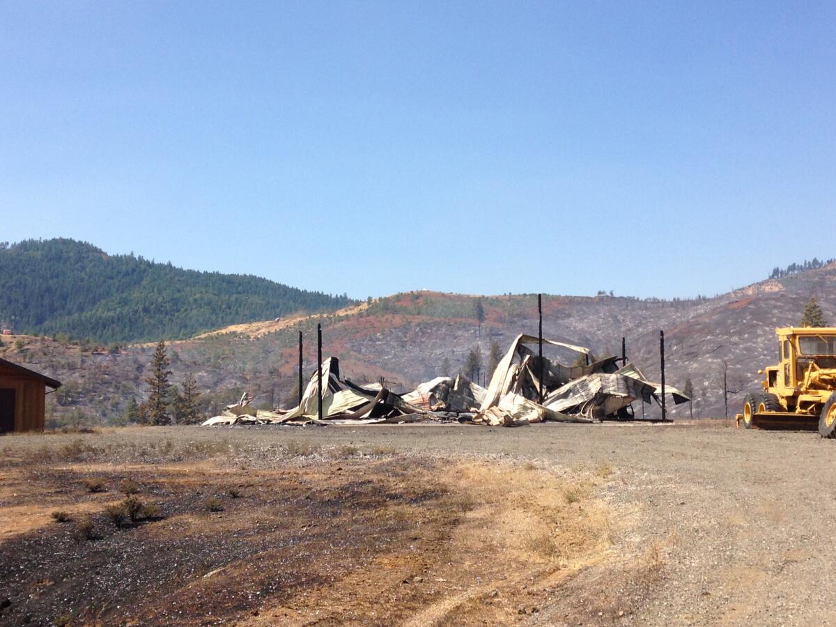 The Oregon fire west of Weaverville, Calif., has destroyed one building.