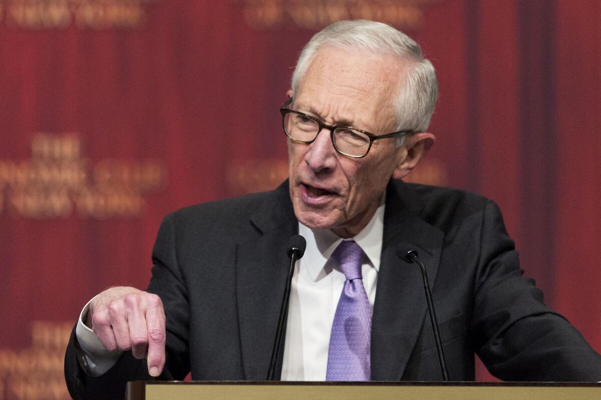 In this Oct. 17, 2016 file photo, Stanley Fischer, vice chairman of the Federal Reserve board of governors, speaks to the Economic Club of New York. Fischer will resign in Oct. 2017 for personal reasons, leaving a fourth vacancy on the seven-member Fed governing board.